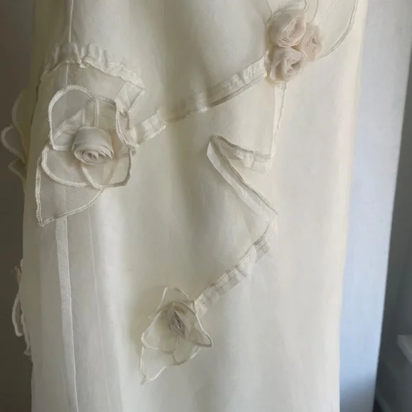 Tiar Los Angeles Silk and Linen Magnolia Wedding Dress in Ivory Size Medium - Picture 3 of 12
